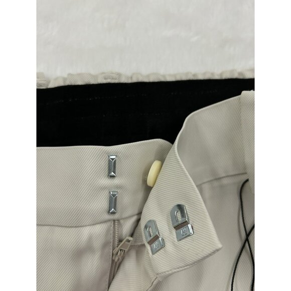 Zara Women's  Wide Leg Cropped Pants Medium Cream High Waist Casual Trousers NWT - Picture 12 of 16